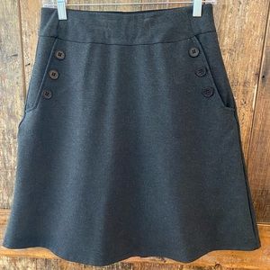 Betabrand M Gray Button Pocket Skort Skirt